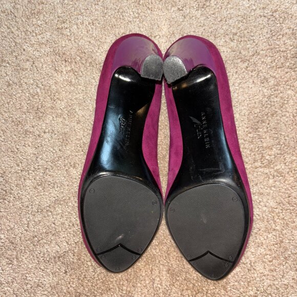 Ann Klein Clemence iFlex Magenta Suede Pumps Heels 9 - Picture 9 of 11